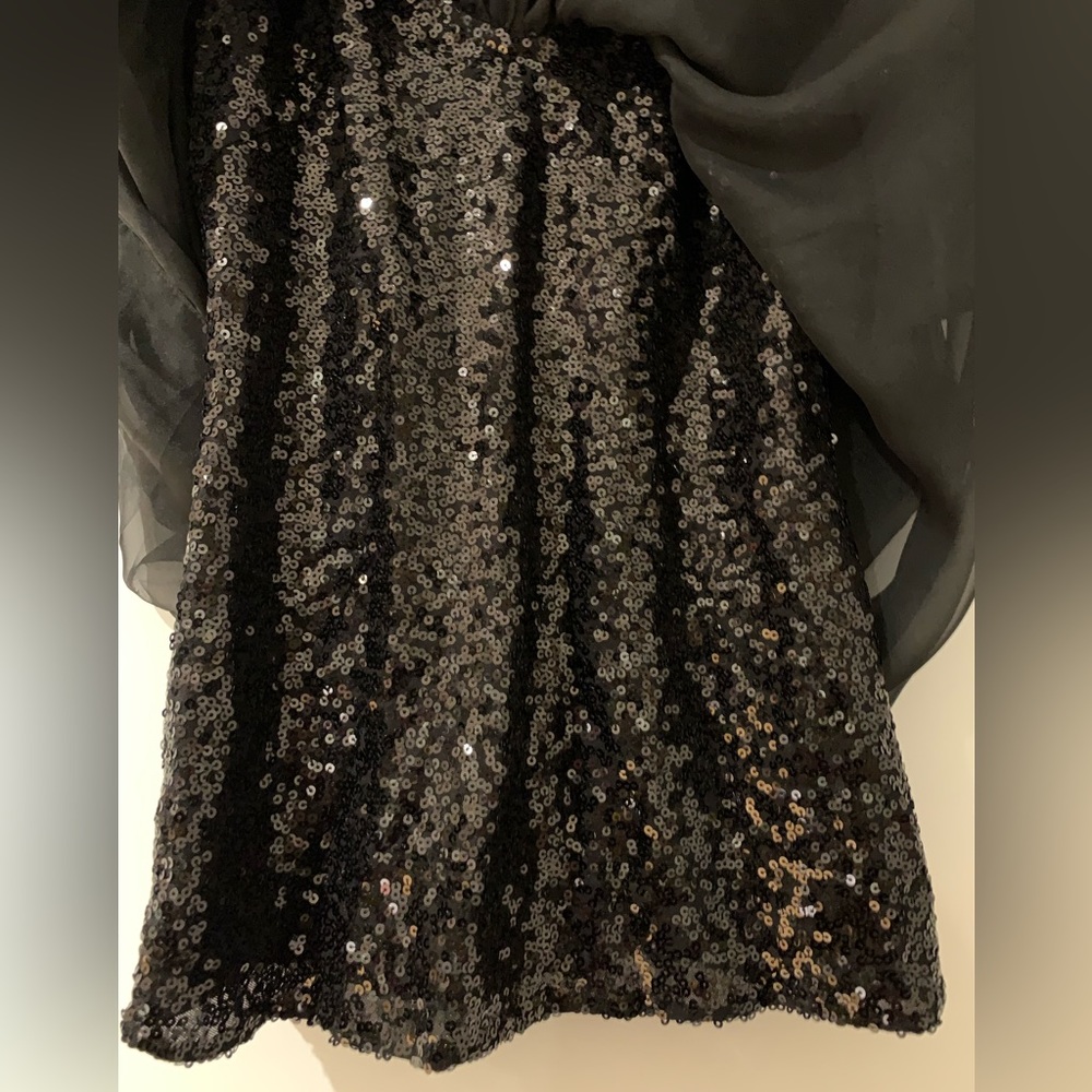 Fancy Black Mesh Over Sequence Top - image 3